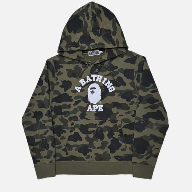 베이프 카모 칼리지 로고 후드 M