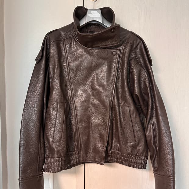 ZARA 페이크 레더 점퍼 brown XL