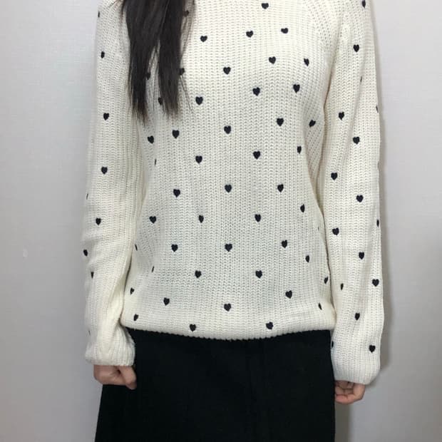 빈티지 화이트 러블리 니트