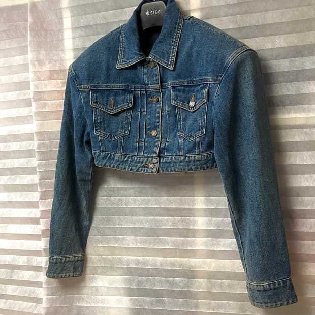 (38) Juun.J 준지 패디드 크롭 데님자켓