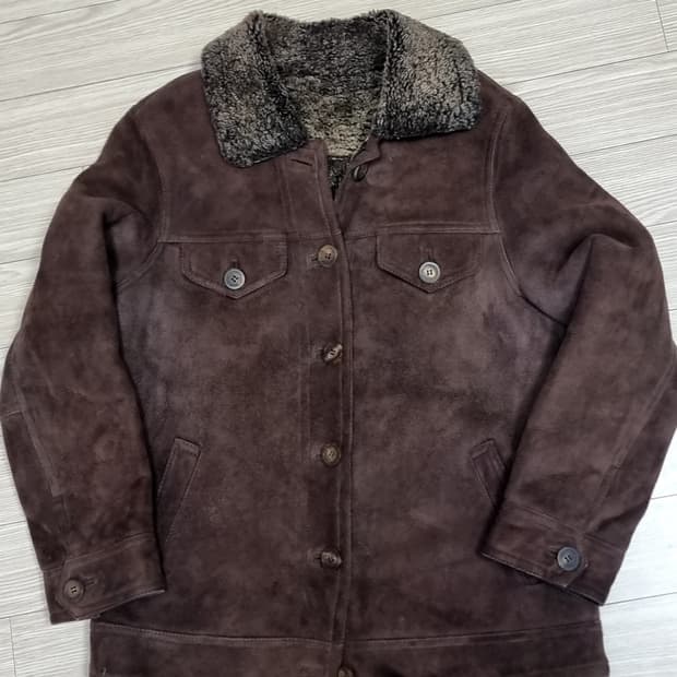 한국제 80~90년대 톰보이 양가죽 무스탕 트러커자켓(95-100)