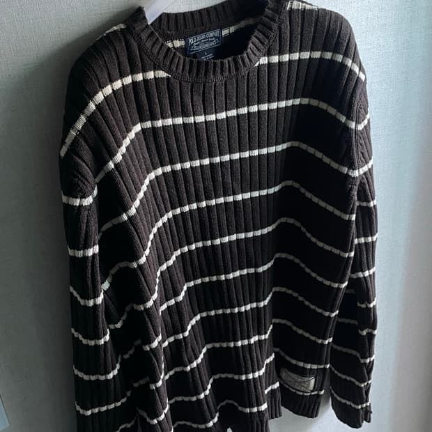 폴로진스 빈티지 스트라이프 코튼 니트 L