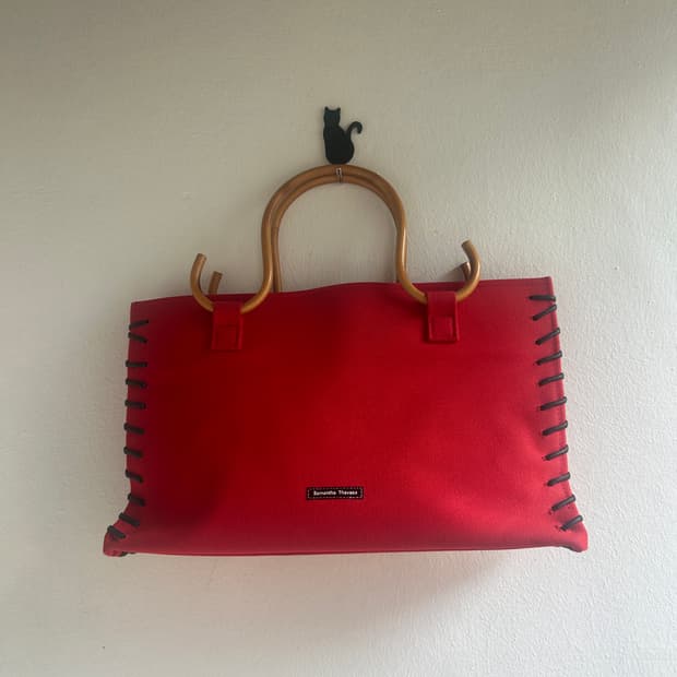 대나무 손잡이 가방 