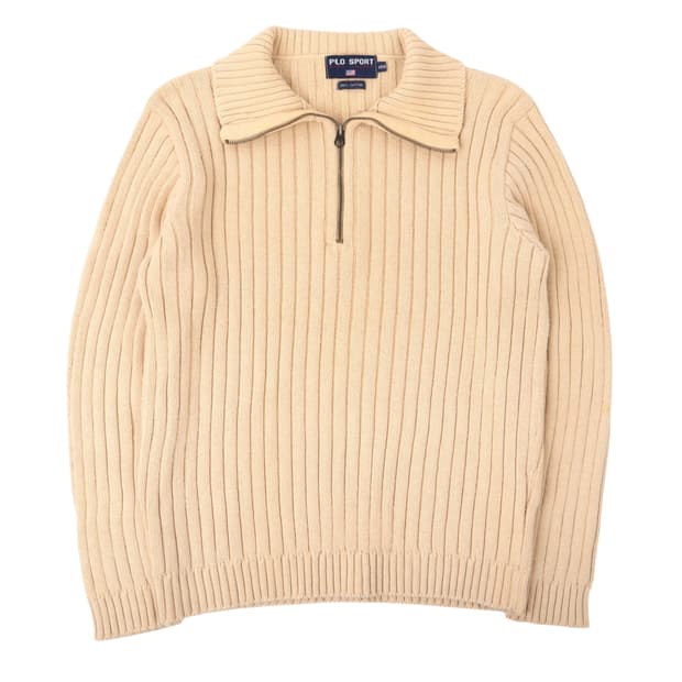 90s 폴로 스포츠 골지 하프집업 니트