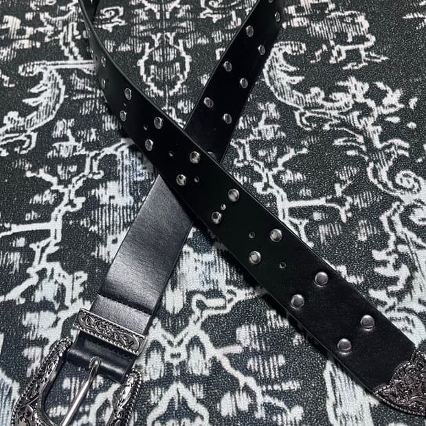 스티치 가죽 블랙 벨트 (새상품)