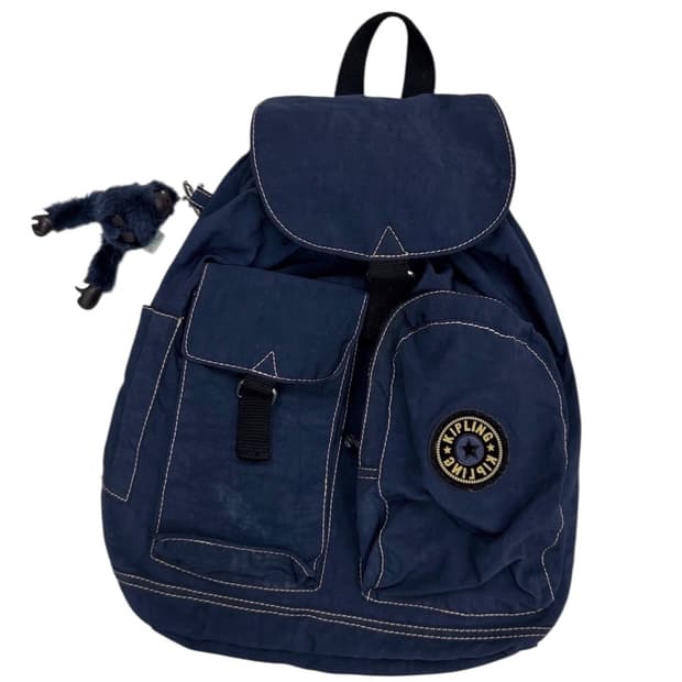 키플링 복조리 백팩 블루