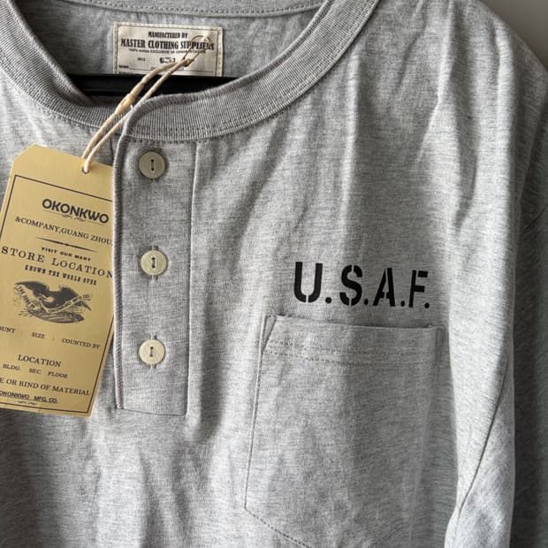 OKONKWO U.S.A.F 헨리넥 티셔츠 XXL사이즈