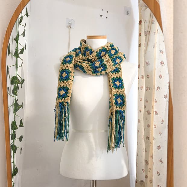 모티브 크로쉐 머플러