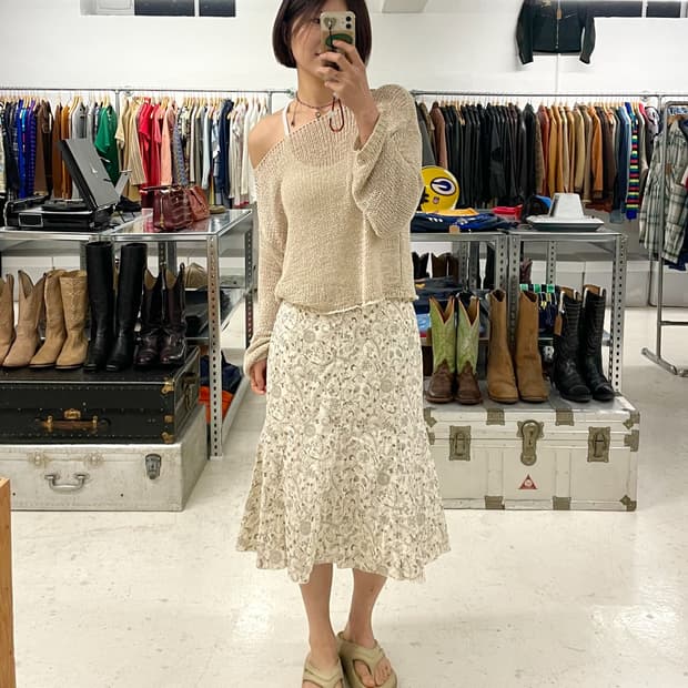 COMME CA ISM floral skirt 꼼사이즘 머메이드 스커트