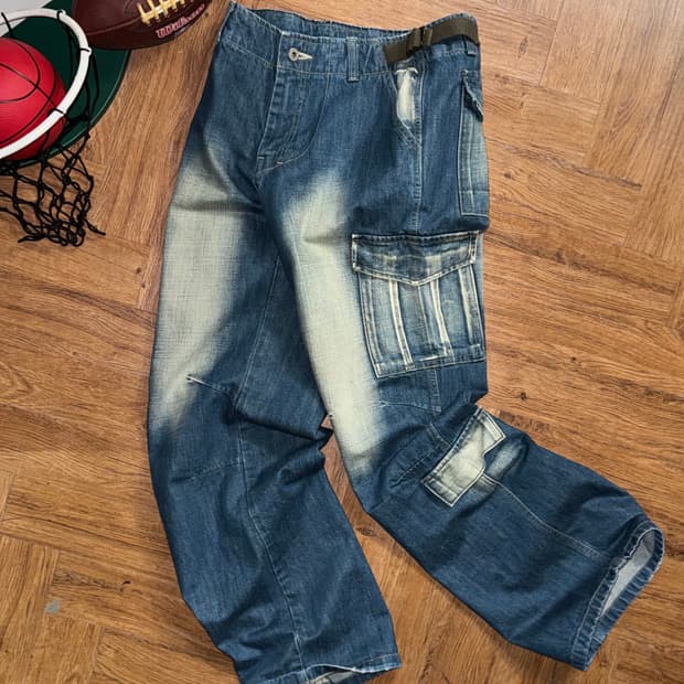 빈티지 데님 카고 