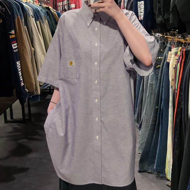 [IM] Carhartt 칼하트 반팔 셔츠 퍼플