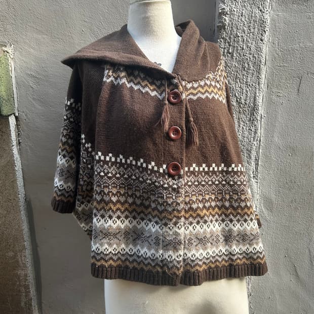 2000s toiletEast boy 모리걸 초코 노르딕 망토 케이프 