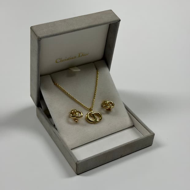 디올 CD 목걸이/귀걸이 세트