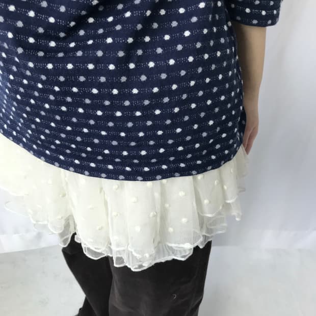 도트 레이스 레이어드 스커트 