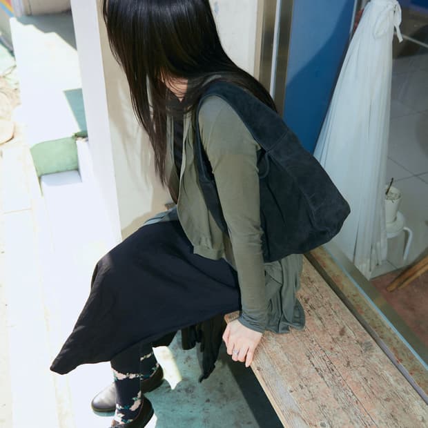 Yohji Yamamoto Noir Suede Shoulder Bag