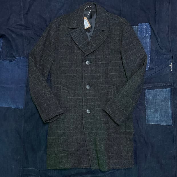 휴고보스 글랜체크 트위드 울 코트 95-100