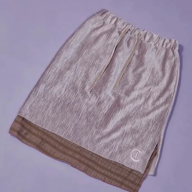 크랭크 벨벳 스커트 퍼플