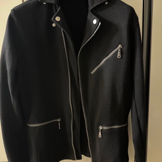 Semantic Design 블랙 코튼 투웨이 바이커 자켓