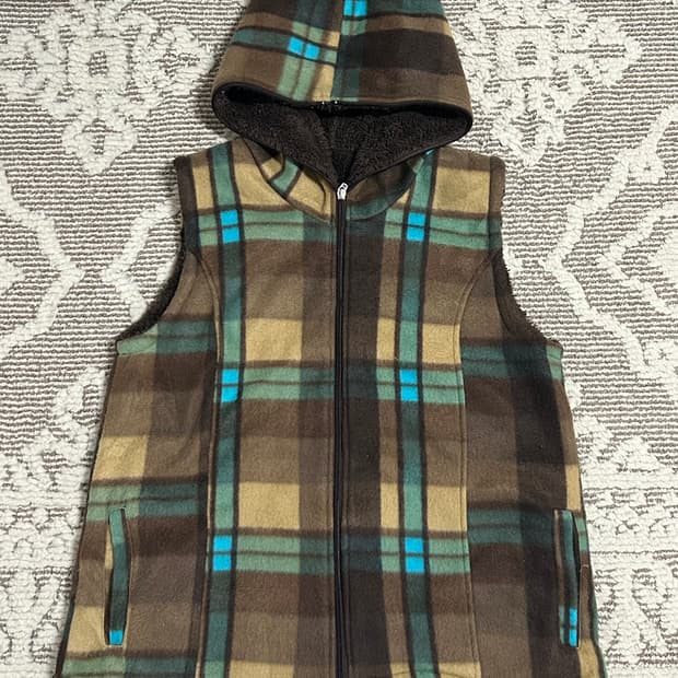 민트초코 후리스 후드 베스트 모리걸 히피 라떼모리