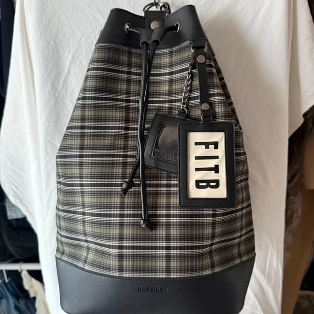 [FILLINTHEBLANK] 필인더블랭크 체크 드로우스트링 백