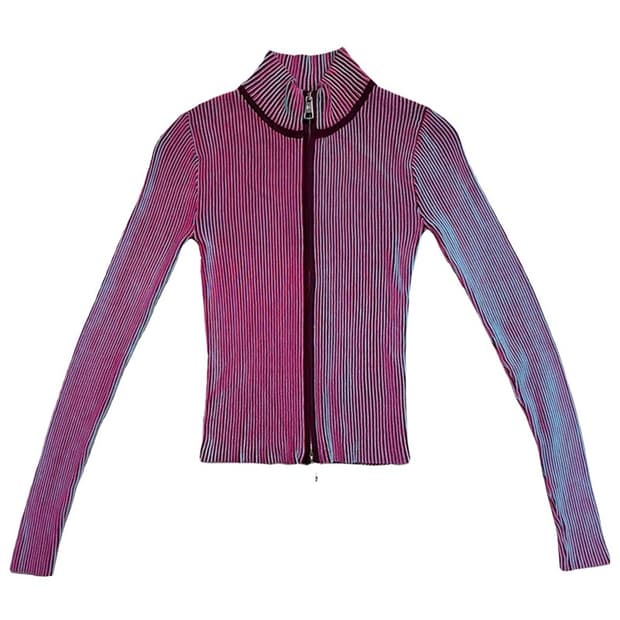 DESIGUAL 우먼스 스트라이프 집업 가디건 S
