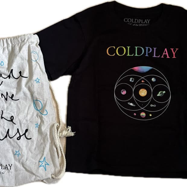 2025 콜드플레이 콘서트 엠디 리넨 백팩 + 티셔츠 일괄