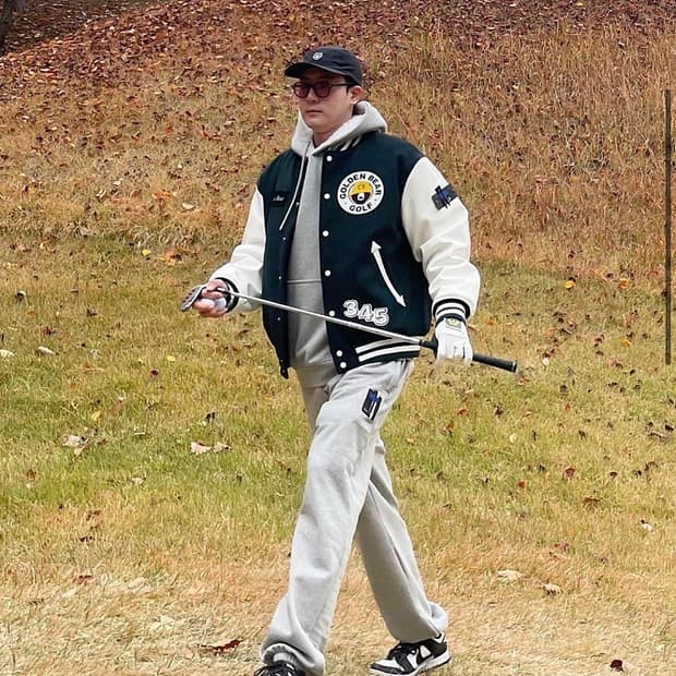 95) 골든베어 패치 바시티자켓 