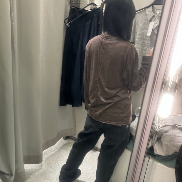 해칭룸 rough tee brown S