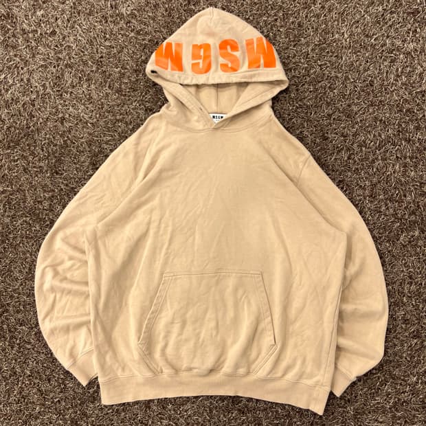 L MSGM 로고 후드티