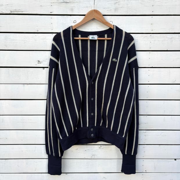 Lacoste 라코스테 스트라이프 니트 가디건