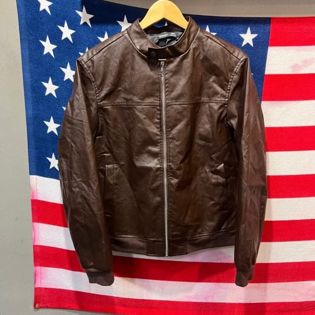 MANFINITY 브라운 레더 자켓