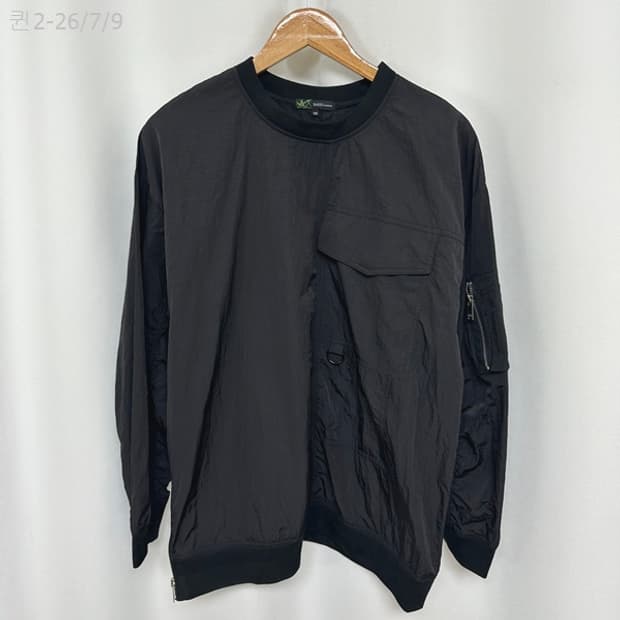 바쏘 남자 나일론 맨투맨 티셔츠 검정 100