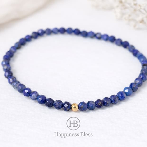 천연 라피스라줄리 원석 팔찌/ 천연 14K 골드필드 포인트 데일리 팔찌