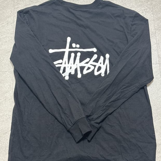 스투시 베이직 롱슬리브 블랙