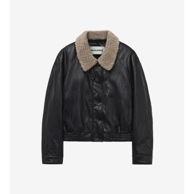 디태처블 퍼 레더 블루종 BLACK