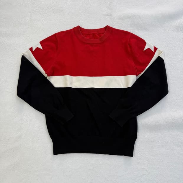 XL 고급 스타패치 울 니트 스웨터  0303T