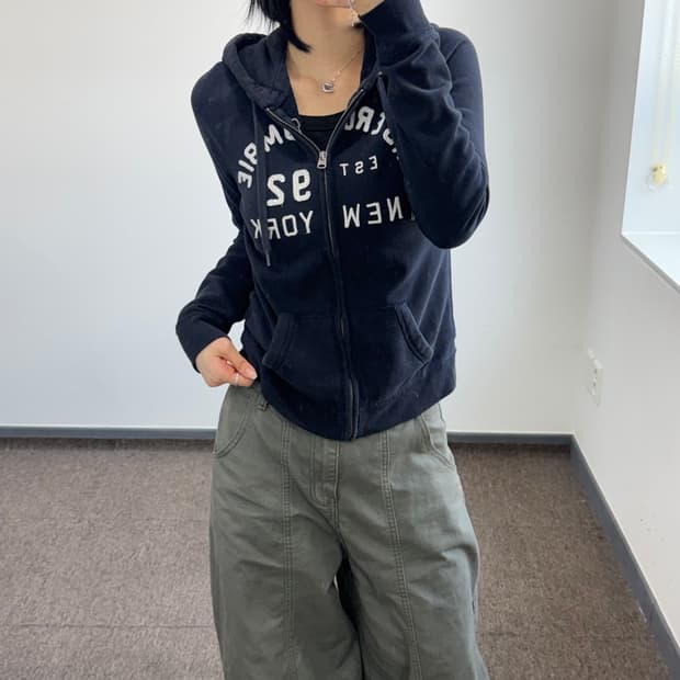 Abercrombie 아베크롬비 스펠아웃 다크 네이비 후드집업