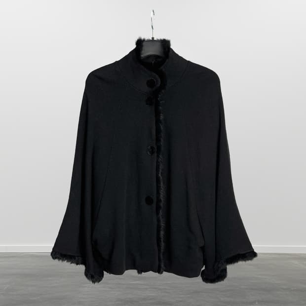 빈티지 울 혼방 케이프 가디건