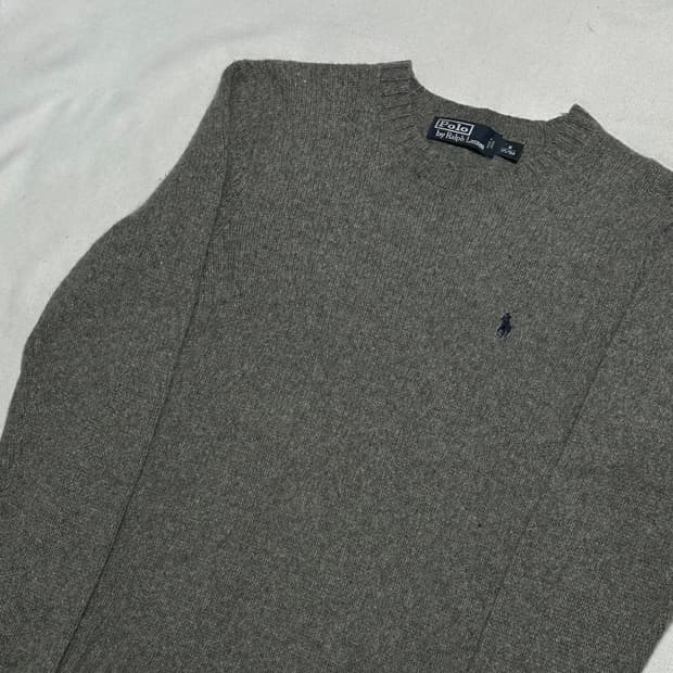 M 폴로랄프로렌 라운드넥 그레이 울 니트