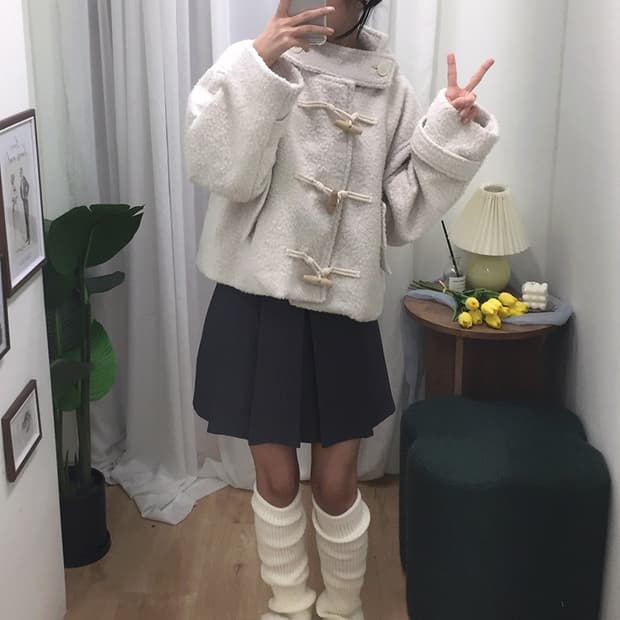 여성 빈티지 오버핏 더플 토글 자켓 100