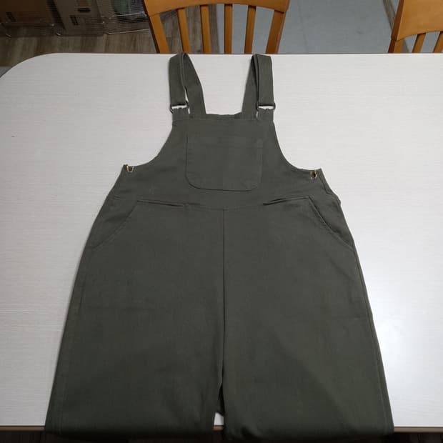 30- CLIP DENIM Kor 스판 멜빵 데님 카키 30-242