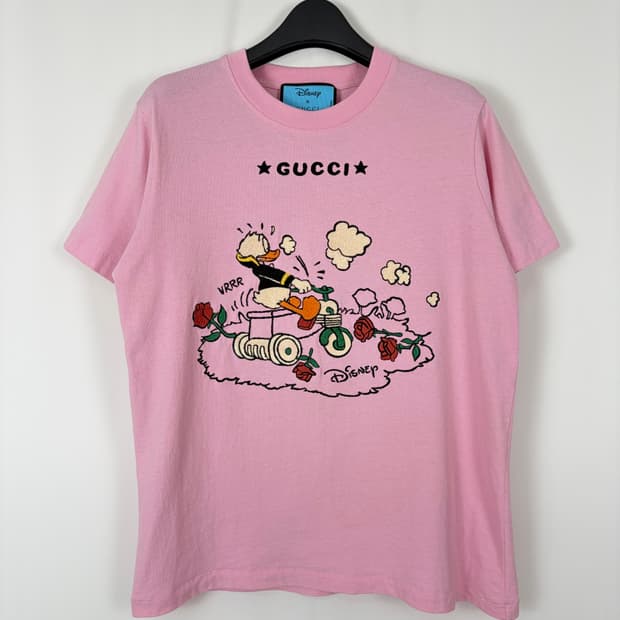 a282) 구찌 x 디즈니 도널드덕 자수 티셔츠
