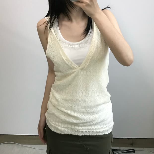 빈티지 크로쉐 후드 홀터 탑