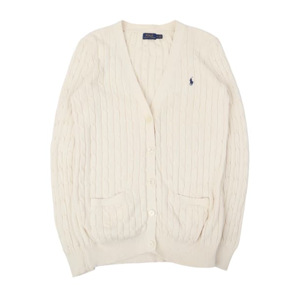 폴로 랄프로렌 아이보리 케이블 니트 가디건