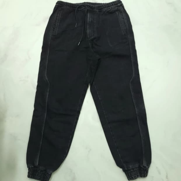 준지 블랙 조거 팬츠 남성 34