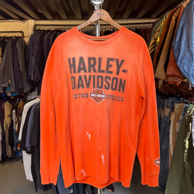 힐리데이비슨 페이드 프린팅 롱슬리브 티셔츠