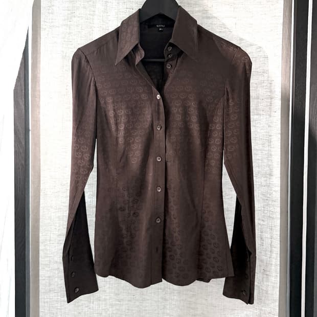 gucci silk brown shirts