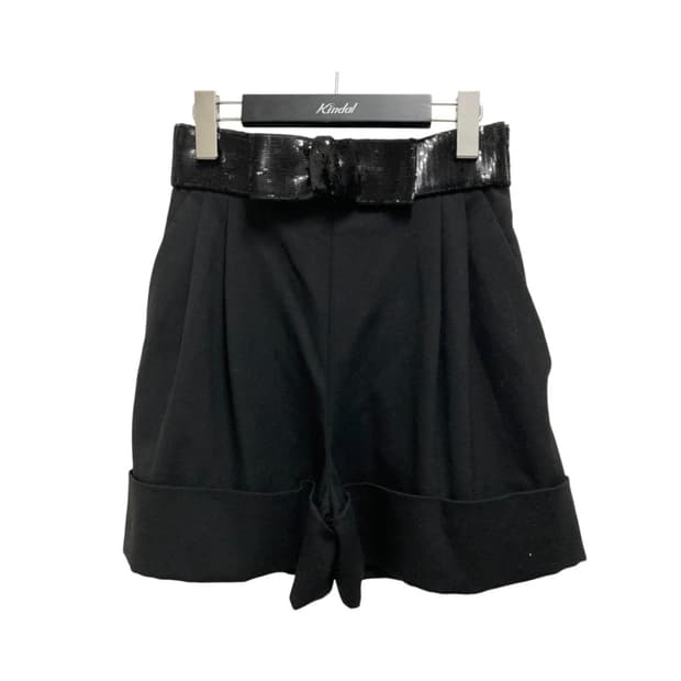 스팽글 리본 울 쇼츠 반바지 38