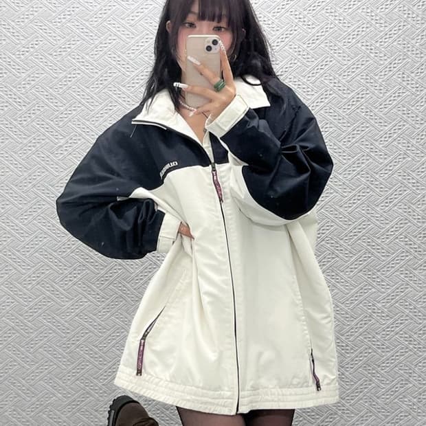 퀵실버 캐주얼 빈티지 보딩 오버핏 바람막이 자켓 XL C10937