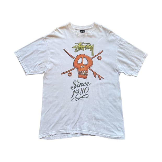 Mid 00s 스투시 스컬 프린트 티셔츠